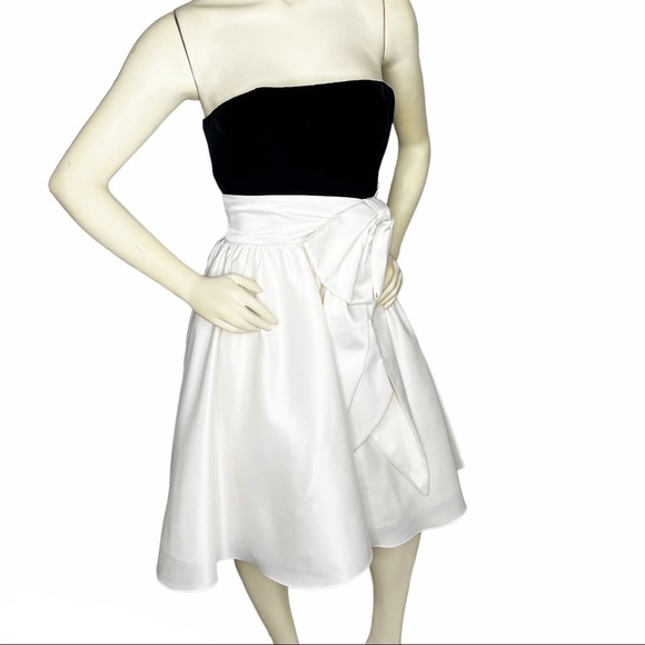 VTG Betsy Johnson Evening Strapless Velvet Bow Dress Sz 6 - Picture 1 of 9